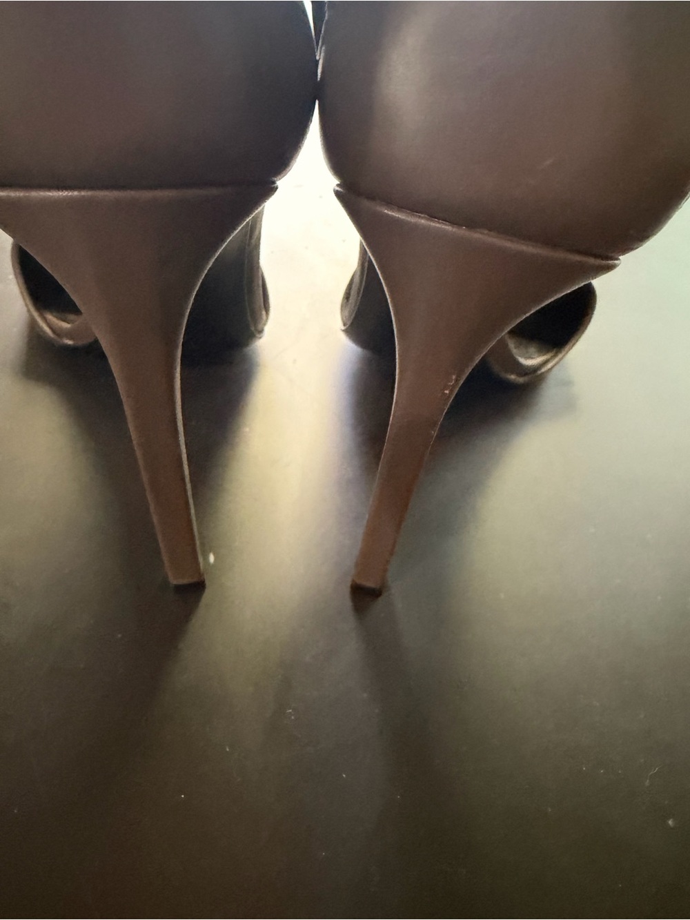 Gucci Taupe Leather Pointed Toe Ankle-Strap Stiletto Heels - Picture 4 of 11